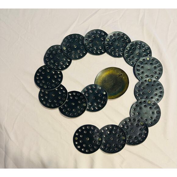 Brown Leather Concho Belt with Western Style Buckle Women's Fashion country chic - Picture 2 of 9